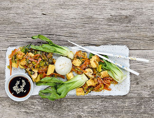 Bratgemüse mit Tofu