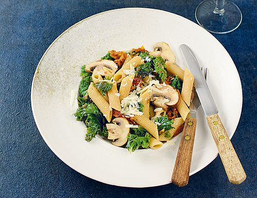 Bild Penne mit Grünkohl & Pilzen