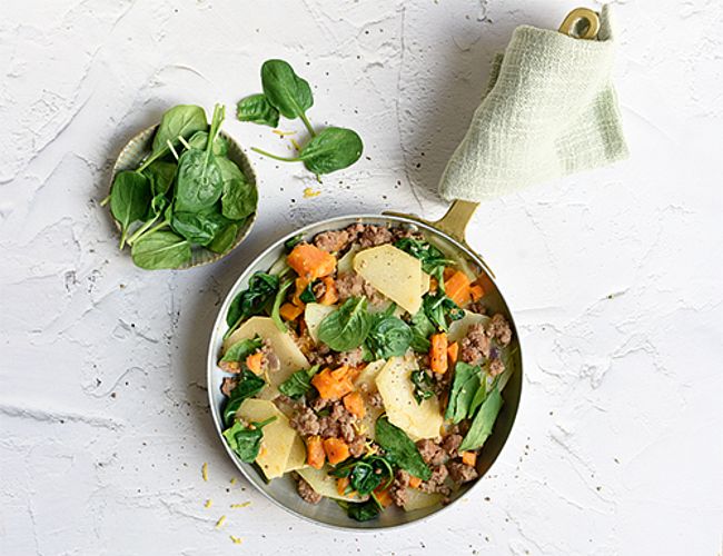 Kohlrabi-Hack-Pfanne